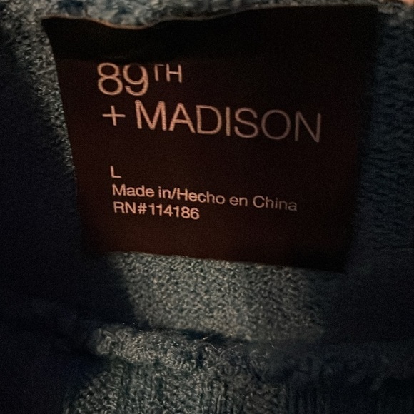 89th+Madison Turquoise Cowl Neck Sweater Sz L - Picture 3 of 4